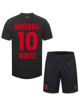 Bayer Leverkusen Florian Wirtz #10 Heimtrikotsatz für Kinder 2023-24 Kurzarm (+ Kurze Hosen)